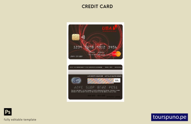 lista para imprimir plantilla de mastercard de Burkina Faso United Bank Africa